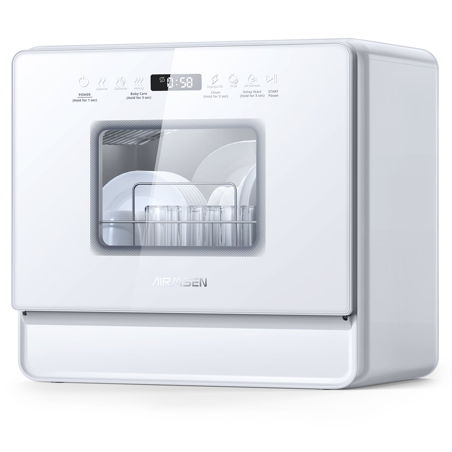 Portable Countertop Dishwasher with Built-in Water Tank, 5 Place Settings