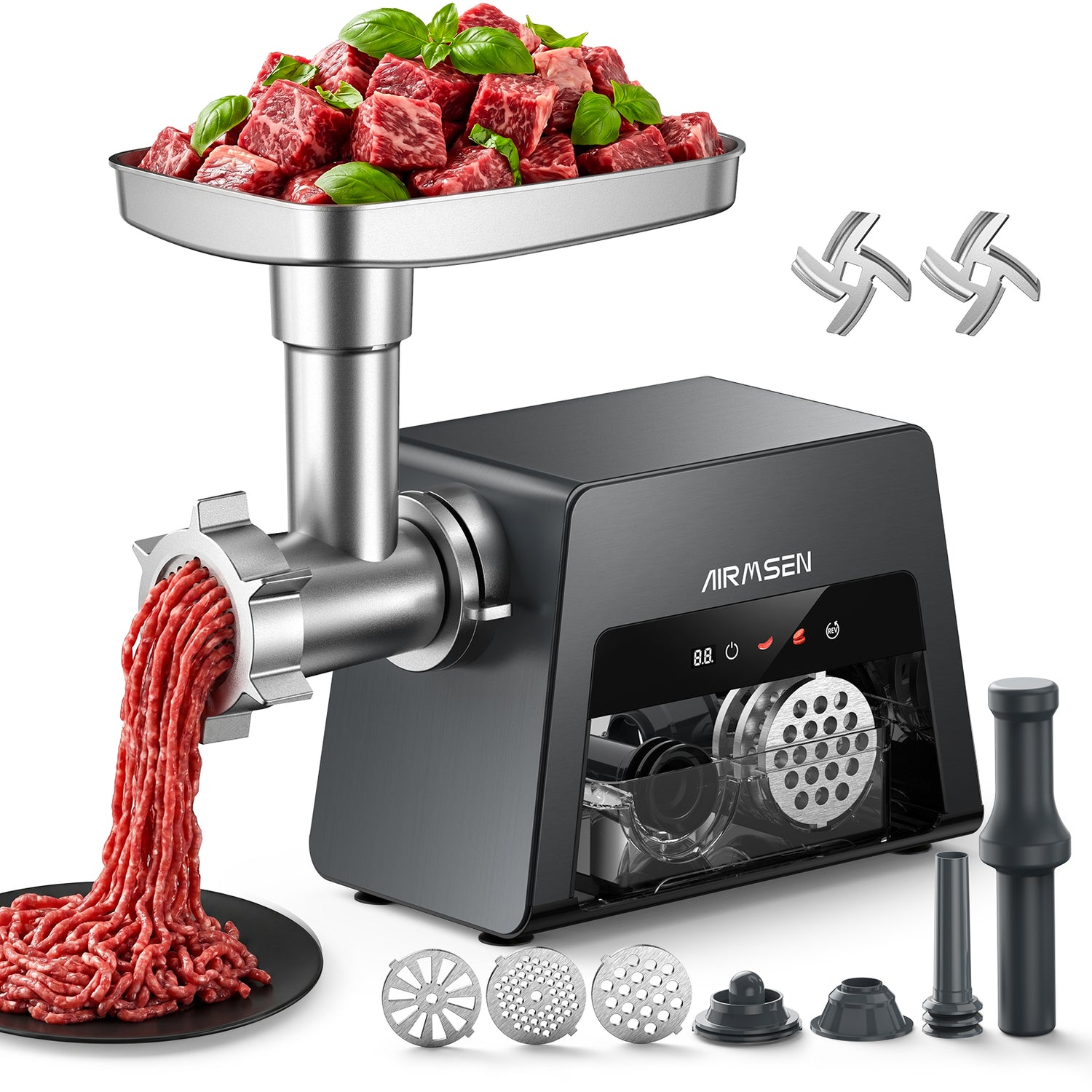 AIRMSEN Electric Meat Grinder, Stainless Steel | AIRMSEN MG452