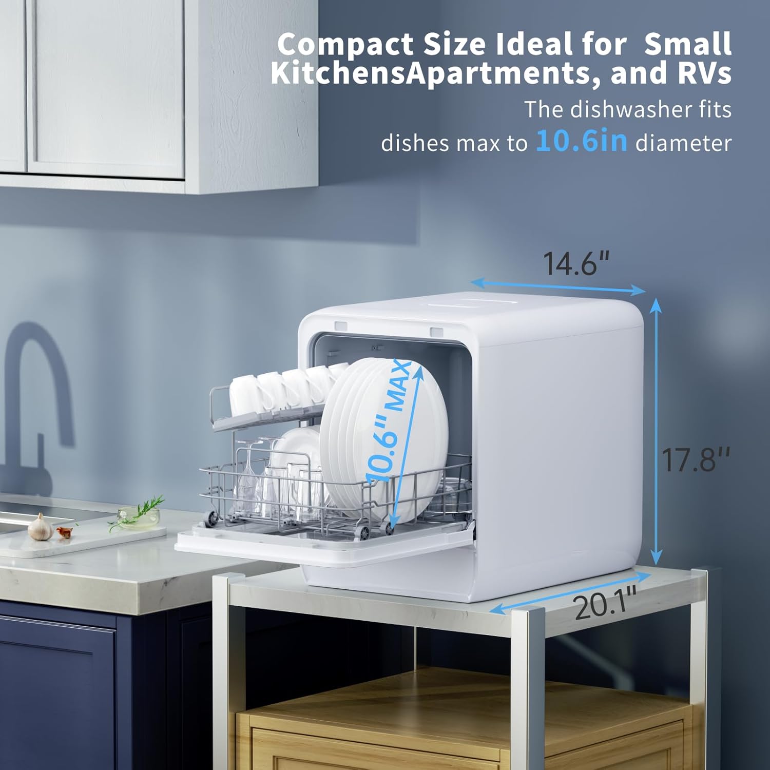 AIRMSEN Mini Tafelblad Vaatwasser - Verbeterde 6 Programma's Draagbare Aanrechtblad Vaatwasser Geen Leidingwerk met 2 Watertoevoer Modi voor Keuken Appartement Buiten - met Babyverzorging Modus AIRMSEN Mini Tafelblad Vaatwasser - Verbeterde 6 Programma's Draagbare Aanrechtblad Vaatwasser Geen Leidingwerk met 2 Watertoevoer Modi voor Keuken Appartement Buiten - met Babyverzorging Modus